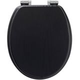 Tiger Blackwash - WC bril - Toiletbril met deksel - Soft Close - MDF - Zwart