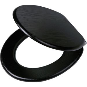 Tiger Soft-close toiletbril Blackwash MDF zwart 252030746