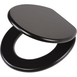 Tiger Leatherlook - WC bril - Toiletbril met deksel - MDF - Zwart