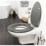 Tiger Baya - WC bril - Toiletbril met deksel - Soft close - MDF - Grijs