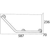 Tiger Boston Comfort & Safety Wandbeugel links 135º - RVS geborsteld