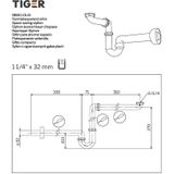 Tiger Sifon Ruimtebesparend 5/4'' Ø32mm Wit