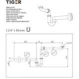 Tiger Sifon Ruimtebesparend 5/4'' Ø40mm Wit
