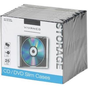 Vivanco CD/DVD Slim Case (25-pack) zwart
