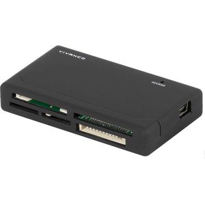 Vivanco IT-USBCR 6SL (USB 2.0), Geheugenkaartlezer, Zwart