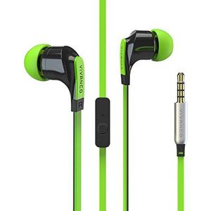 Vivanco Talk In-ear hoofdtelefoon met microfoon voor smartphone, mobiele telefoon, MP3-speler, afstandsbediening, 3,5 mm klinkstekker, groen