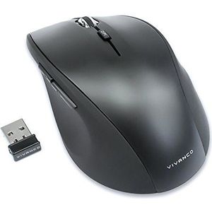 Vivanco Silent Mouse, draadloze muis, stil, geluidsarm, ergonomisch, draadloos, 800-1600 dpi omschakelbaar, nauwelijks klikgeluiden