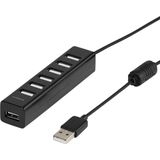 Vivanco USB 2.0 (7-poort actief, incl. voeding) zwart