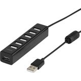 Vivanco IT-USBHUB7PWR USB 2.0-hub 7 poorten Zwart