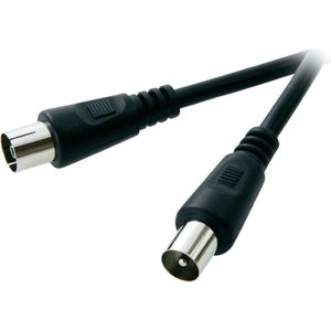 SpeaKa Professional Antenne Aansluitkabel [1x Antennestekker 75 Ω - 1x Antennebus 75 Ω] 10.00 m 75 dB Zwart