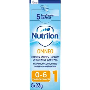 Nutrilon Omneo 1 Krampen, kolieken, moeizame ontlasting en constipatie baby 0-6 maanden Zakjes 5x23g 5x23 Zakje