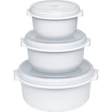 EMSA 3er-Set Mikrowellentopf ""MICRO FAMILY"" 0,5/1,0/1,5 l, weiß