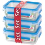 EMSA 3er-Pack Frischhaltedosen ""Clip & Close"" aus Kunststoff, 0,55 l, blau