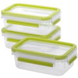 emsa Frischhaltedosen CLIP & CLOSE 5,8 cm hoch transparent 3x 0,55 l, 3 St.