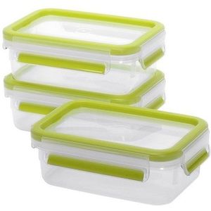 EMSA CLIP & CLOSE Rechthoekig Doos 0.55l Groen, Transparant 3stuk(s)