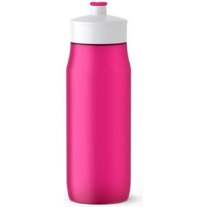 Emsa Squeeze 518085 Squeeze Sportdrinkfles, inhoud 0,6 liter, zonder BPA, 100% lekvrij en vaatwasmachinebestendig, robuust en stijlvol, roze/wit