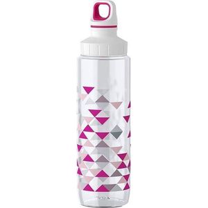 Emsa Drink2Go Tritan 518306 Drinkfles, 0,7 liter, schroefsluiting, 100% dicht, lekvrij, vaatwasmachinebestendig, BPA-vrij, driehoek