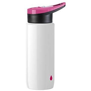 Emsa Drink2Go Sport N3010600 drinkfles | 0,7 liter | met sportsluiting | ergonomisch design | siliconen mondstuk | 100% demonteerbaar | Drop Pink | wit/roze