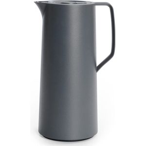 Emsa N41701 Motiva thermoskan, 1 liter, Quick-Press-sluiting, 12 uur warm, 24 uur koud, glazen kolf, Made in Germany, Scandinavisch design, antraciet