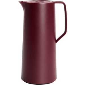 Emsa N41702 Motiva Thermoskan | 1 liter | Quick-Press-sluiting | 12 uur heet, 24 uur koud | glazen kolf | Made in Germany | Scandinavisch design | wijnrood