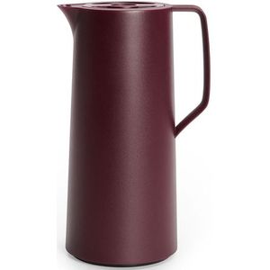 Emsa N41702 Motiva Thermoskan | 1 liter | Quick-Press-sluiting | 12 uur heet, 24 uur koud | glazen kolf | Made in Germany | Scandinavisch design | wijnrood