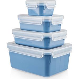 EMSA Clip & Close Rechthoekig Set Blauw 4 stuk(s)