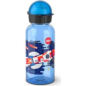 Emsa N30513 Kids Tritan drinkfles | Inhoud: 0,4 liter | 100% veilig/praktisch/hygiënisch/dicht/veilig | slimme drinkdop | robuust | Design: Space