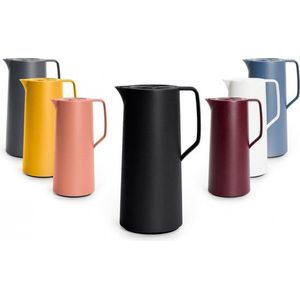 Emsa Motiva thermoskan 1 liter 12 uur warm 24 uur koud, glazen kolf, Scandinavisch design, zwart