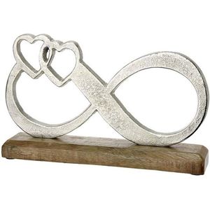 GILDE Symbool Oneindigheid - Aluminium Mangohout zilverkleurig Breedte 32 cm