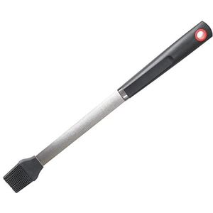 wenco Premium grillkwast, 42 cm lang, roestvrij staal/siliconen, hittebestendig, veelzijdig bruikbaar als bakborstel, keukenkwast en nog veel meer, zilver