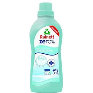 RAINETT Zero% - Assouplissant Hypoallergénique - Sans Parfum, ni Colorant, ni Conservateur Ajoutés - Flacon Recyclé & Recyclable - Certifié ECARF - Ecologique - 31 Lavages - 750 ml