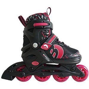 Best Sporting Inlineskates voor kinderen, inline skates verstelbaar 30-33, robuuste skates voor jongeren met rem, paars zwart, inline skates voor kinderen, inline skates met 4 wielen