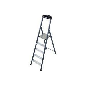 KRAUSE Aluminium tredenboktrap, geanodiseerd, 5 treden