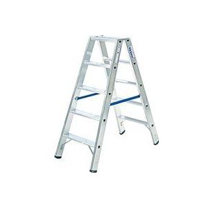 Huishoudtrap - ladder - 2x 5 treden - aluminium - 70 cm hoog