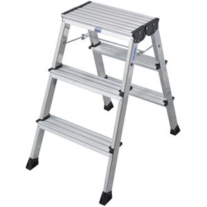Krause 130068 Aluminium Dubbele Trap Opklapbaar Werkhoogte (max.): 2.65 M Zilver 2.4 Kg