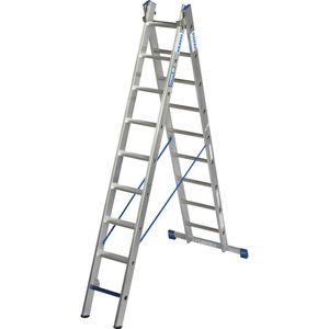 KRAUSE Professionele multifunctionele ladder STABILO + S, 2-delig, combinatie treden/sporten, 2 x 9 treden/sporten