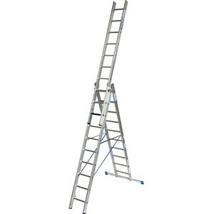 KRAUSE Professionele multifunctionele ladder STABILO + S, 3-delig, combinatie treden/sporten, 3 x 10 treden/sporten