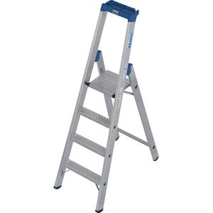 KRAUSE Aluminium tredenboktrap, met R13-slipweerstand, eenzijdig begaanbaar, 4 treden incl. platform