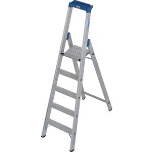 KRAUSE Aluminium tredenboktrap, met R13-slipweerstand, eenzijdig begaanbaar, 5 treden incl. platform
