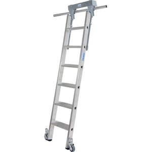 KRAUSE Treden-stellingladder, met ladderdeel voor railsysteem van ronde buis, 6 treden