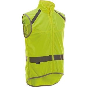 Prophete Unisex - Volwassenen fietsvest, maat M, 3M reflecterende materiaal, tas met ritssluiting, kleur: neon geel, One size
