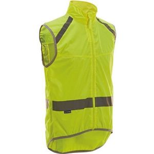 Prophete Unisex - Volwassenen fietsvest, maat XL, 3M reflecterende materiaal, tas met ritssluiting, kleur: neon geel, One size