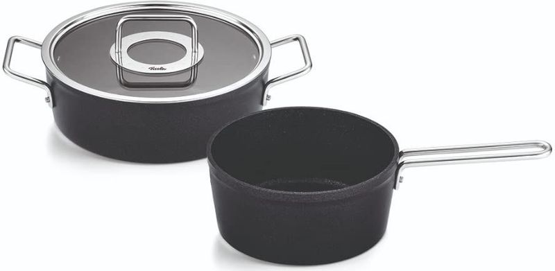 Fissler Topf-Set "Adamant", Aluminium, (Set, 2 tlg., Bratentopf 24 + Stielkasserolle 18cm oD), Made in Germany