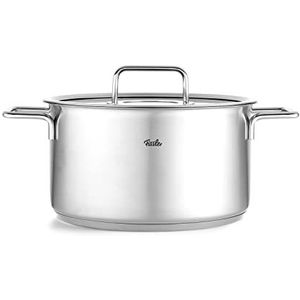 Fissler Pure Collection/roestvrijstalen kookpan (Ø 24 cm, 5,7 l) potten incl. glazen deksel, binnenschaalverdeling – inductie