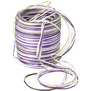 C.E. Pattberg RAFFIA Veelkleurig groen-lila-roze lint, 50 meter cadeaulint voor het inpakken van geschenken, 5-strengs lint voor geschenken, accessoires voor decoratie en handwerk, voor elke