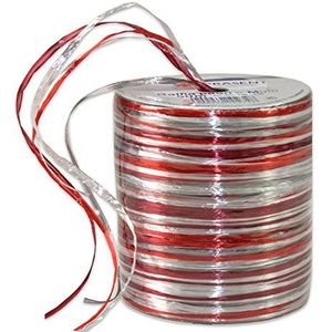 Raffia Pearl 50m zilver-rood