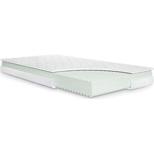 sleepling 190142 pocketveringmatras Comfort 110, pocketveringmatras, 7-zones punt-oflex, hardheidsgraad 2,5, Made in EU, omkeerbare handgrepen, Oeko-Tex, wasbaar op 60 graden, 140 x 200 x 18 cm, wit