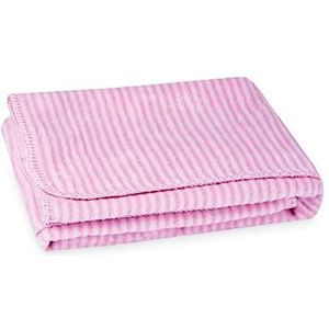 Julius Zöllner Jacquard katoenen deken, maat 75/100 cm, gemaakt in Duitsland, 100% katoen, TEX® Standard 100, roze gestreept