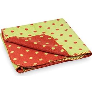 Julius Zöllner Jacquard katoenen deken, maat 75/100 cm, Made in Germany, 100% katoen, Oeko-Tex Standard 100, met groene stippen