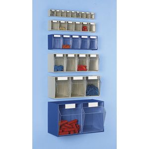 Kleinteilemagazin MultiStore, Reihengröße 2, B 600 x T 246 x H 353 mm, Volumen 28 l, stapelbar, Polystyrol, blau/transp.